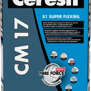 Adeziv super - flexibil pentru gresie si faianta Ceresit CM 17, interior / exterior, gri