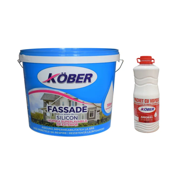 Vopsea superlavabila exterior Kober Fassade, alba