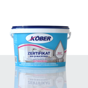 Vopsea lavabila interior, Zertifikat, antimucegai, baie si bucatarie, alba, 4 L
